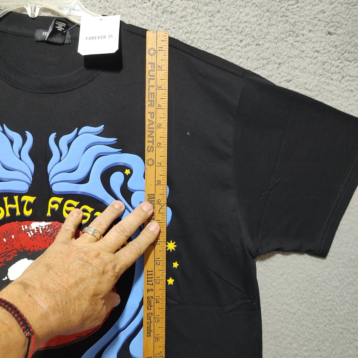 Rock & Roll Concert Shirt Adult Medium Black Embossed Starlight Festival Unisex