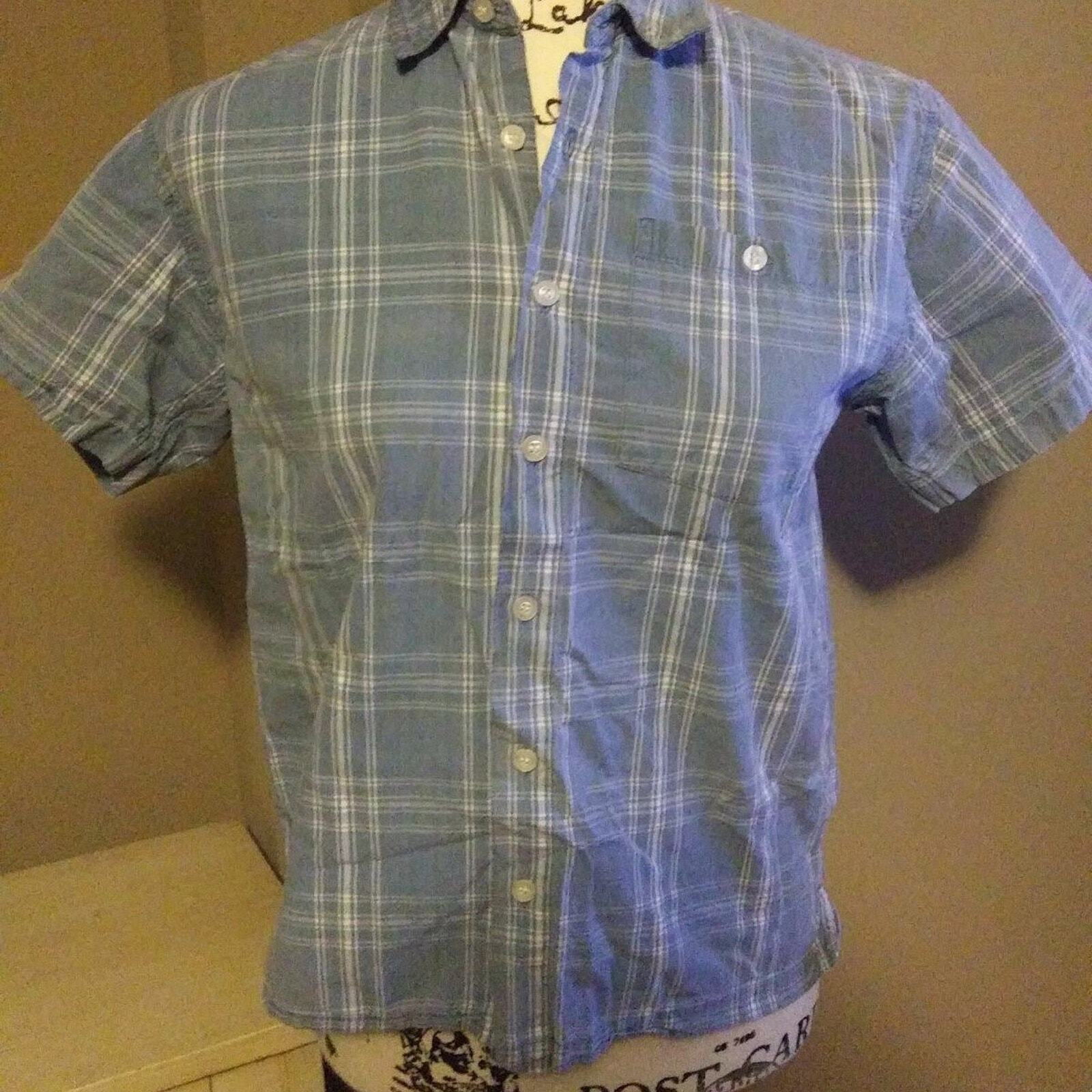 Boys 100% Cotton Plaid Button Front Shirt by Planks Casual Dressy Size 10/12