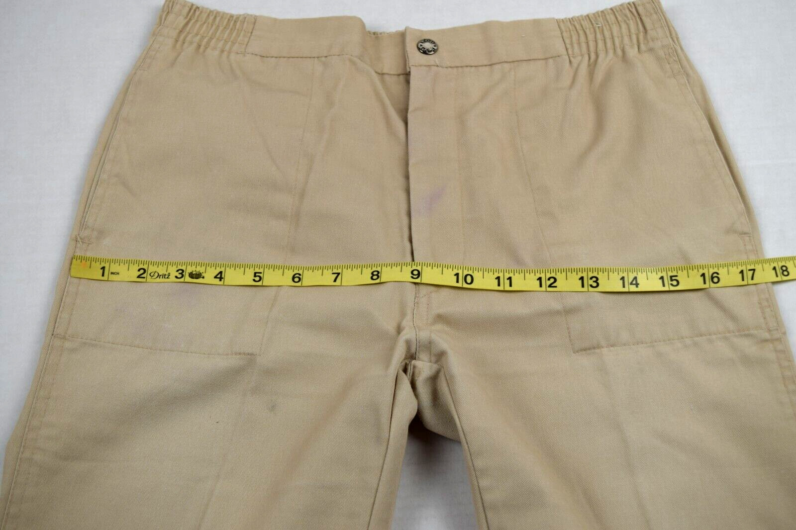 Vintage IZOD Lacoste Pants Size 18 70s Beige Straight Leg Blue Crocodile