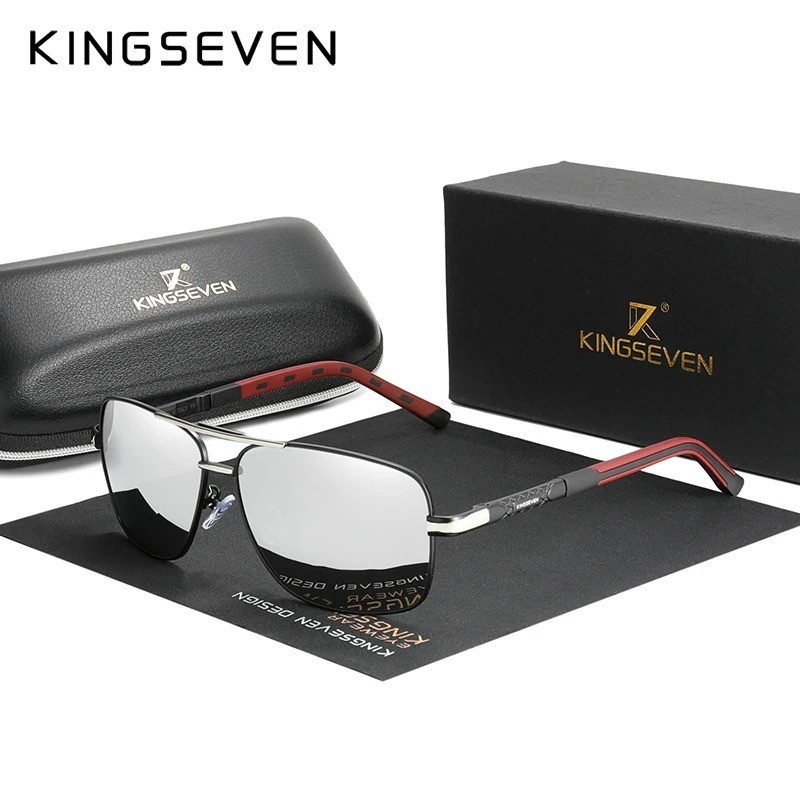 KINGSEVEN Polarized Sunglasses Men Aluminum Frame UV400 Mirror Driving Glasses