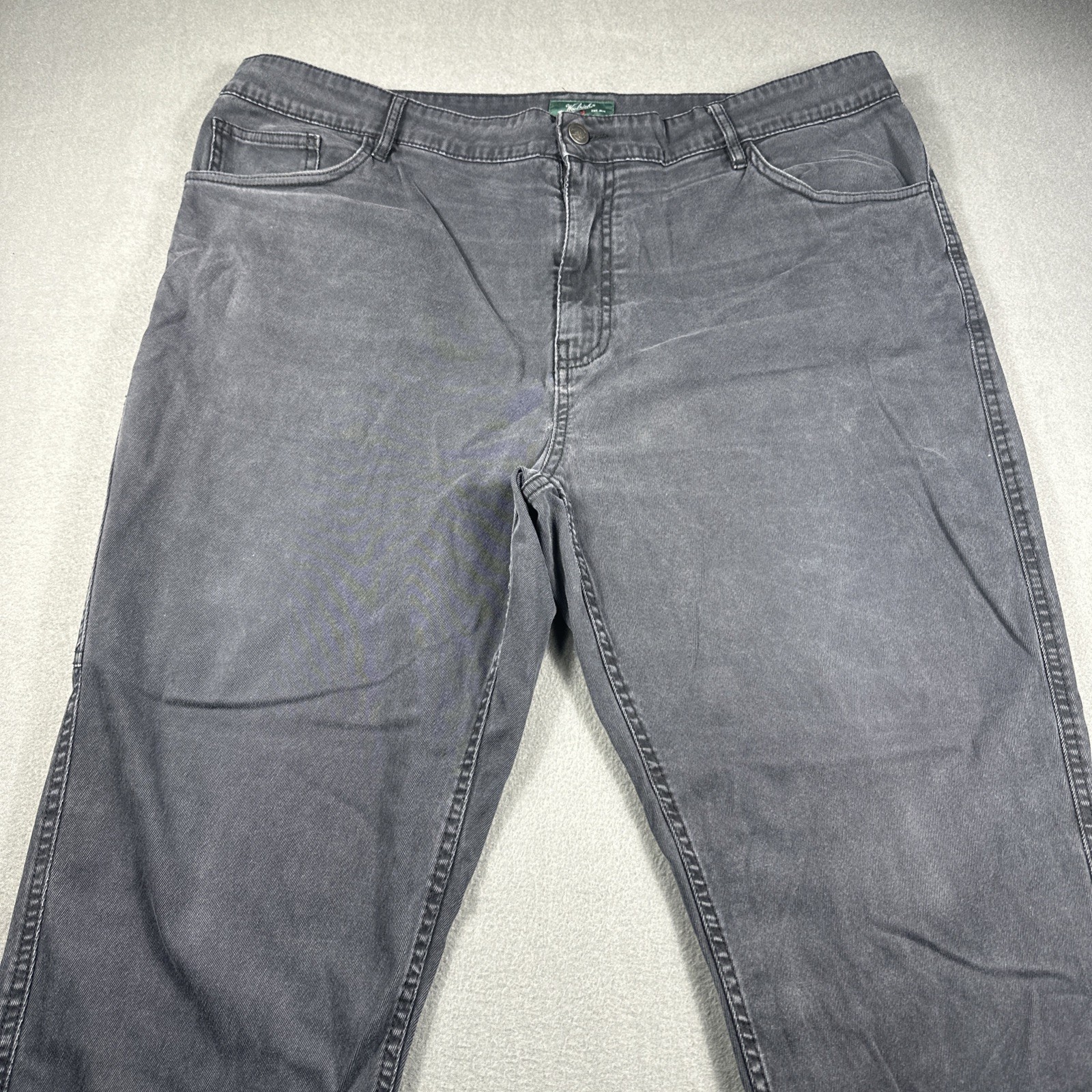 VTG Woolrich Jeans Mens 40×30 Gray Charcoal Wash Straight Leg Stretch Denim