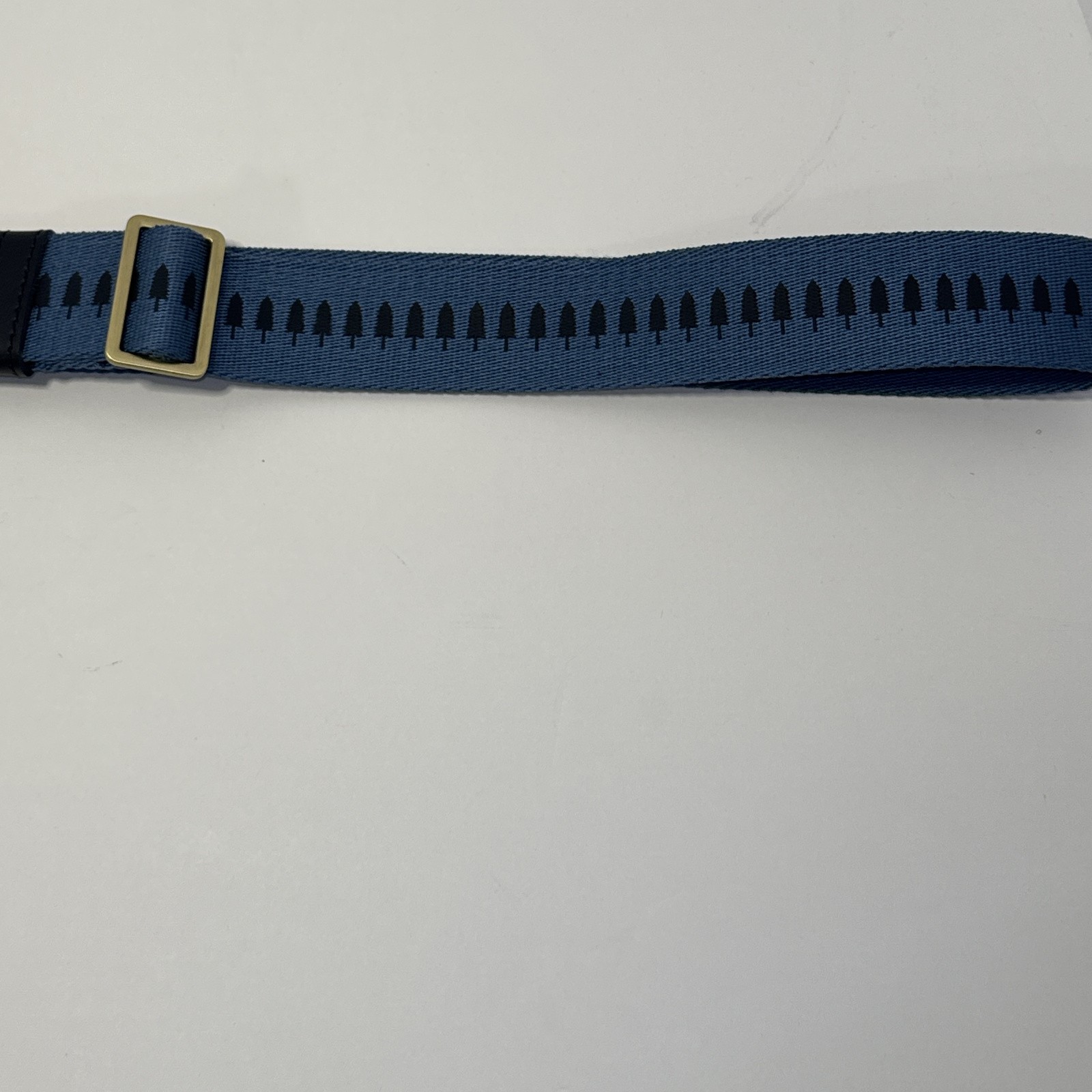 Portland Leather Goods Blue Black Adjustable Shoulder Strap Brass Clips