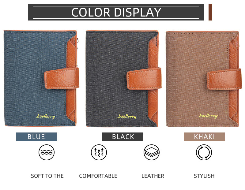 Mens Trifold Leather Wallet W/ Hasp Multi Card Holder ID Window Safe Wallet Gift