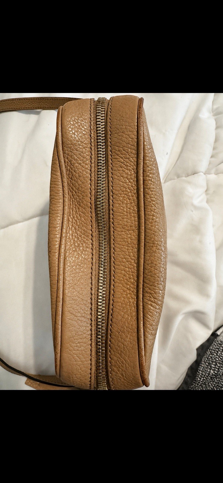 Gucci Small Brown Crossbody Bag GG Logo Tassel Zip Adjustable Detachable Strap