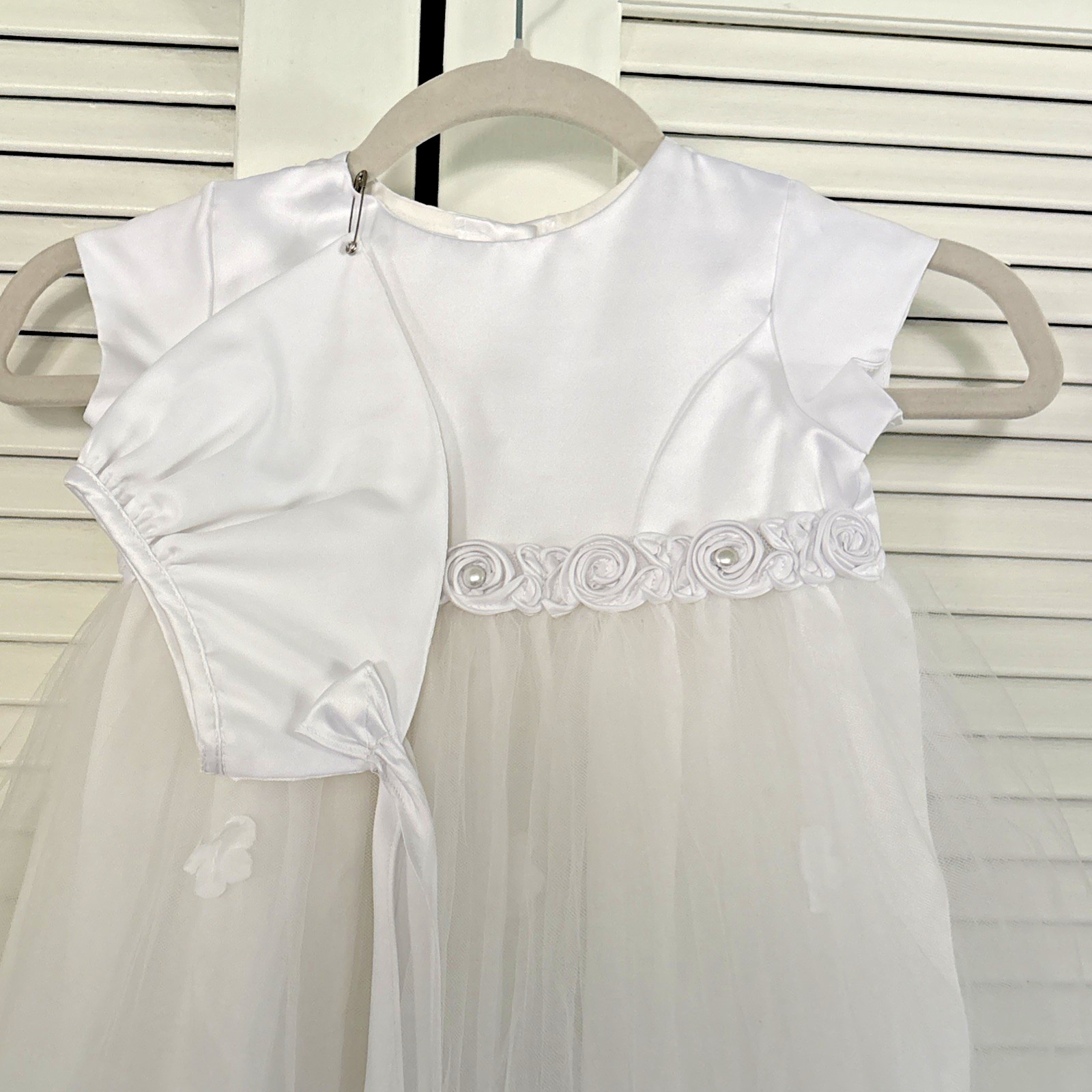 12-18 Month Long Christening Baptism Gown Dress & Cap