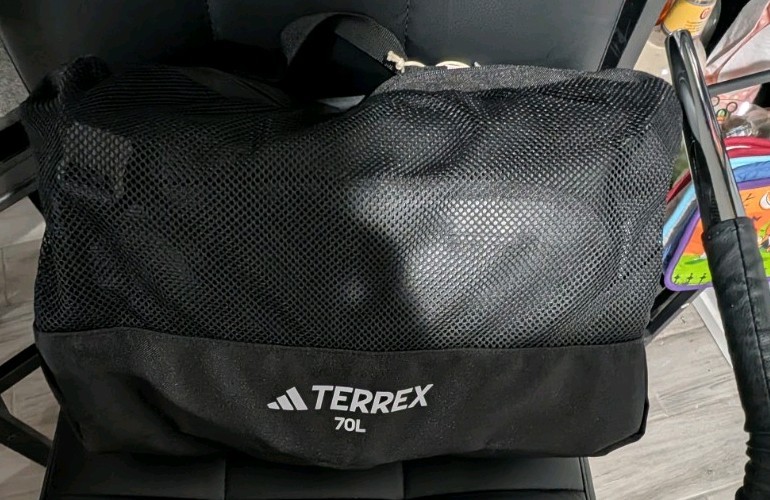 Adidas Terrex RAIN.RDY Expedition Duffel Carry Bag Medium 70L IC5649 Black $160