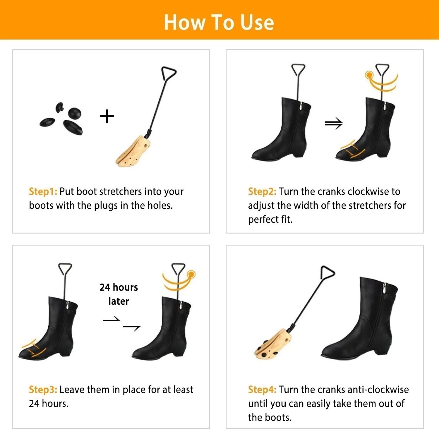 1 Pair Boot Stretcher Wooden Shoe Shaper Western Cowboy Boot Expander for Men M