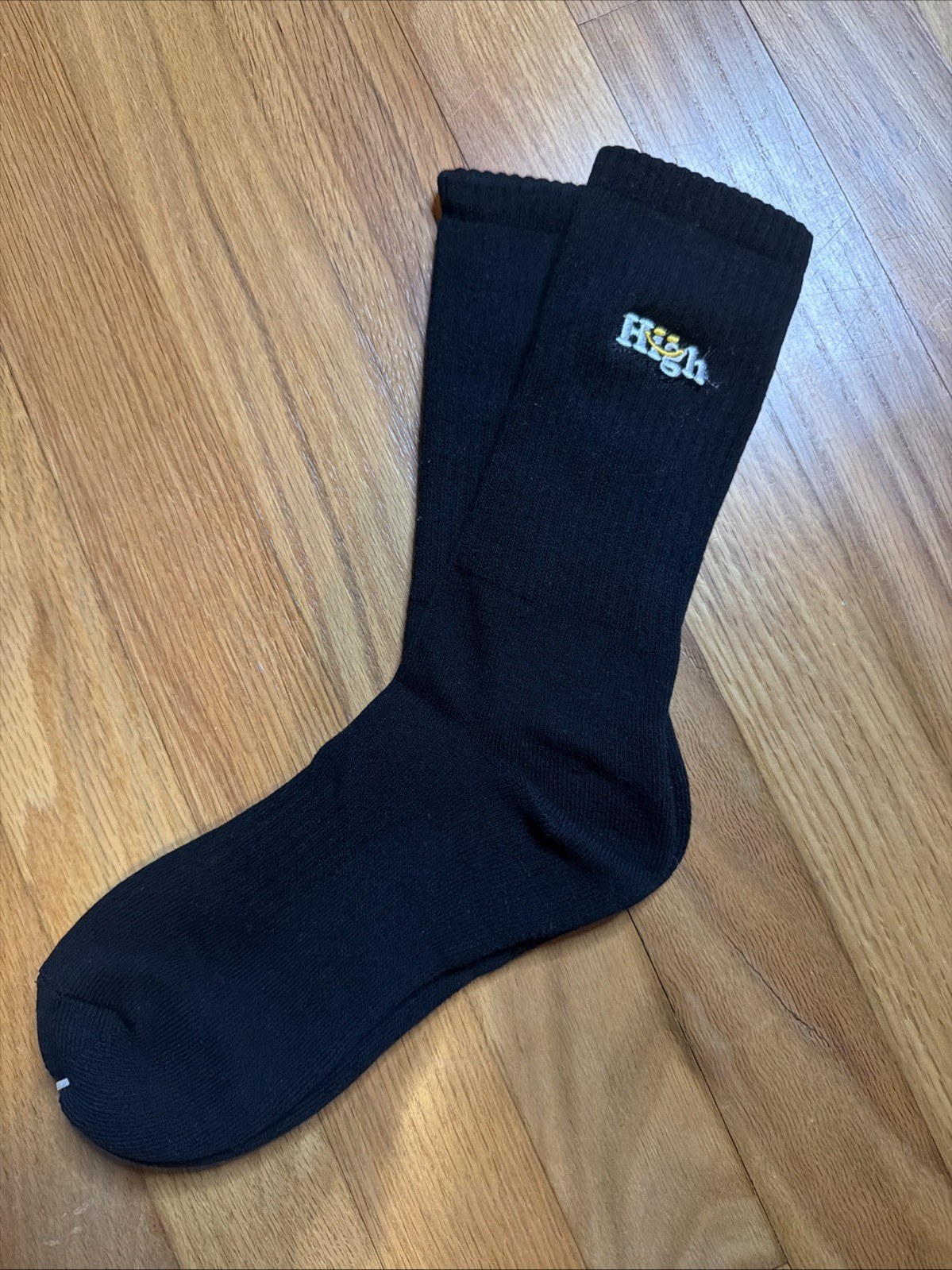 High Socks Unisex 7-11 Black Crew