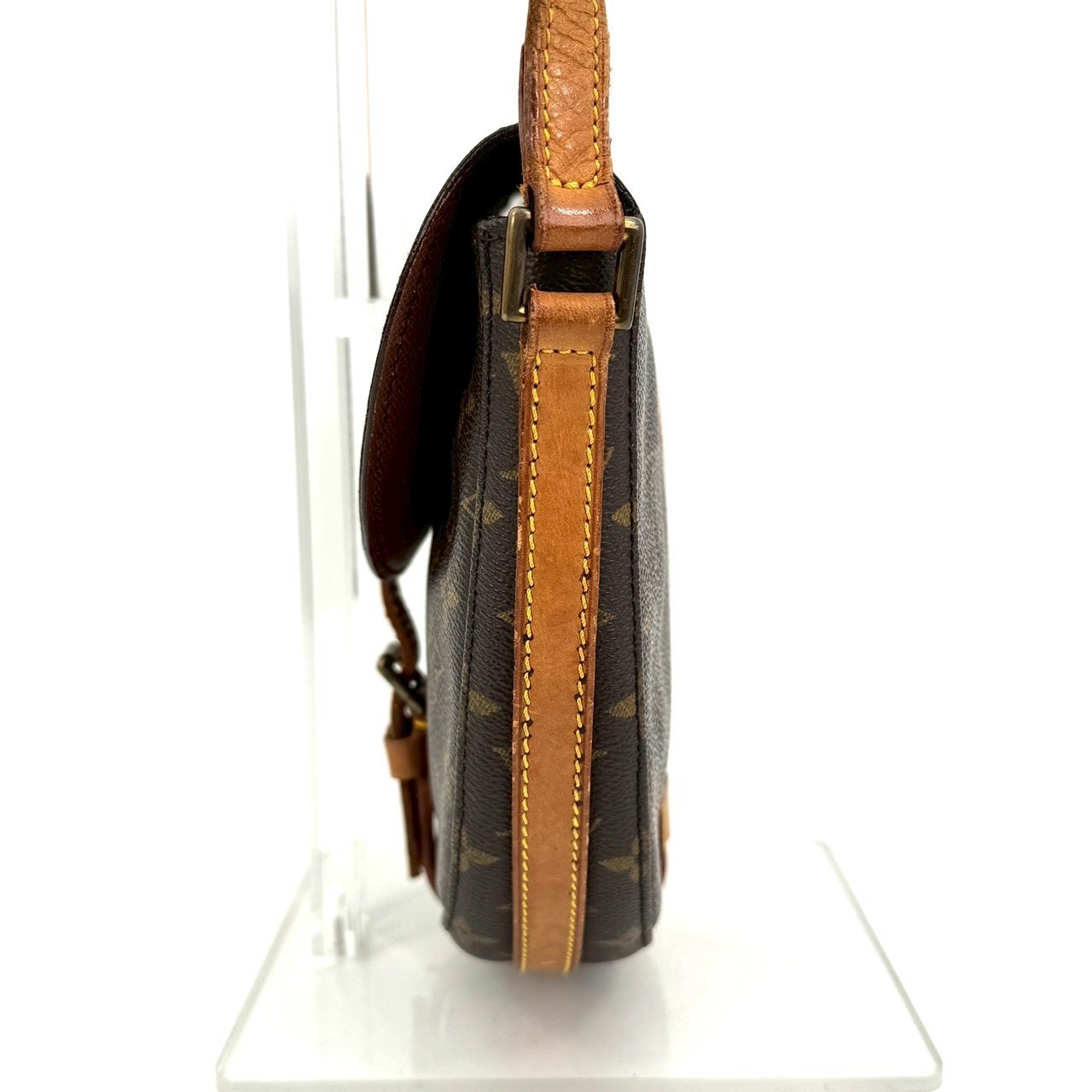 Louis Vuitton Shanti Shoulder Bag Half Moon LV Leather Authentic