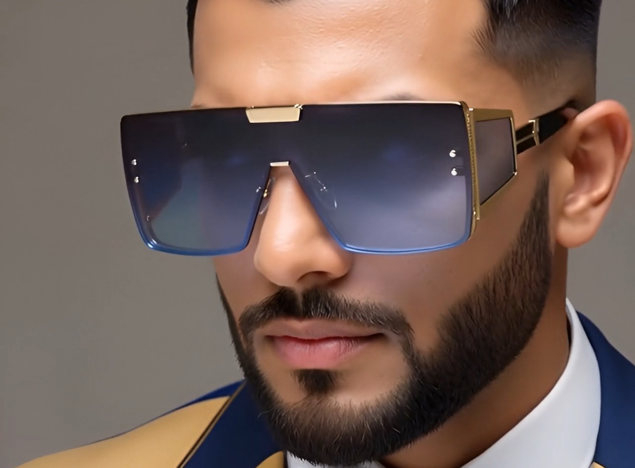 Sunglasses Dark Black Lens Men Hip Hop Cholo Square Gangster Stylish Outdoor New