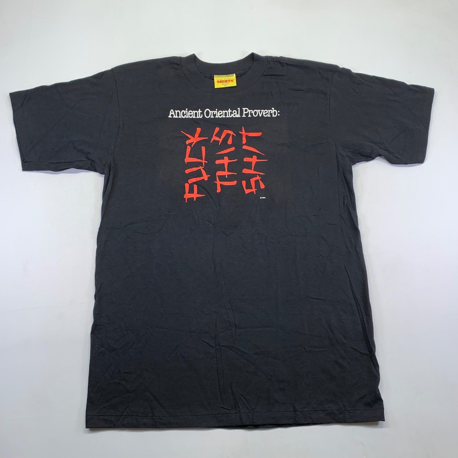 Ancient Oriental Proverb Funny Humor T-shirt XL Black Single Stitch 90s