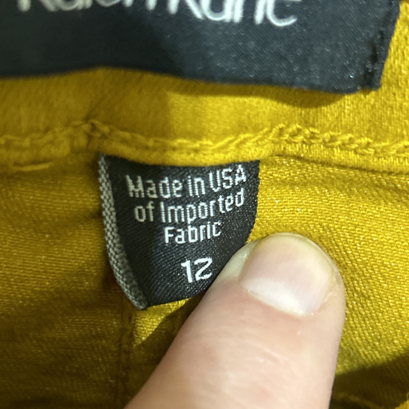 NWT Karen Kane Womens Zuma Crop Jeans AMBER WAVES MUSTARD Size 12 Style 3L82128