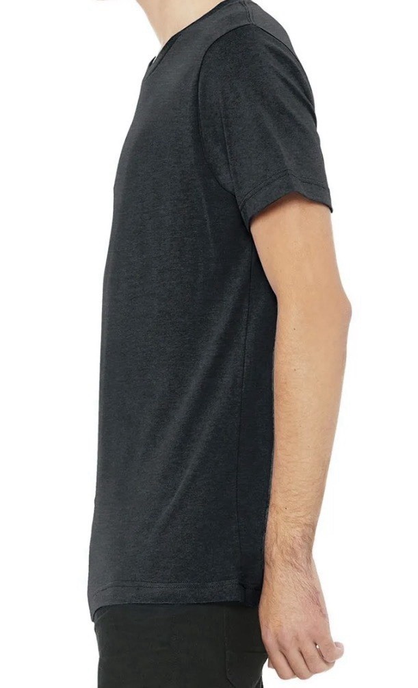 NWT Bella + Canvas Heather Grey Black T-Shirt Size XL Short Sleeve Jersey $25