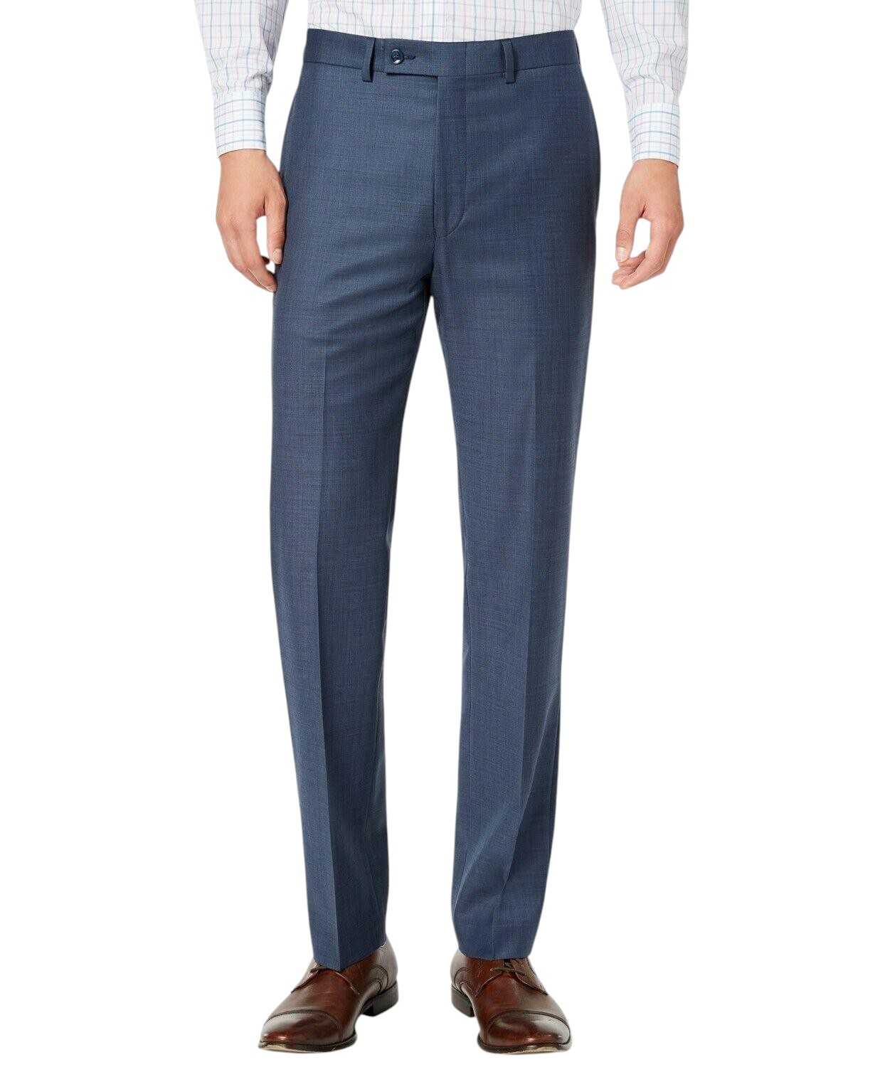 Calvin Klein Mens Slim fit Wool Dress Pants 32 / 32 Blue Solid