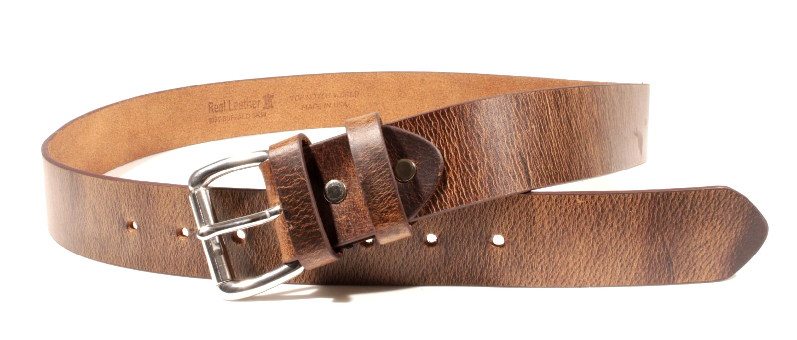 Men’s Full Grain Buffalo Leather Belt 1.5 Amish Made USA Heavy Duty Work Casual