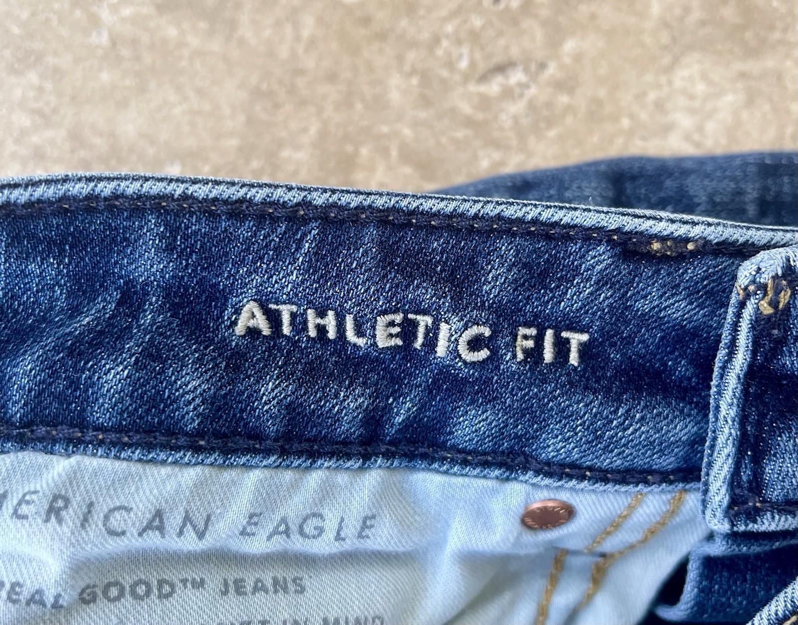 American Eagle Airflex+ Temp Tech Athletic Fit Straight Jeans Blue Men