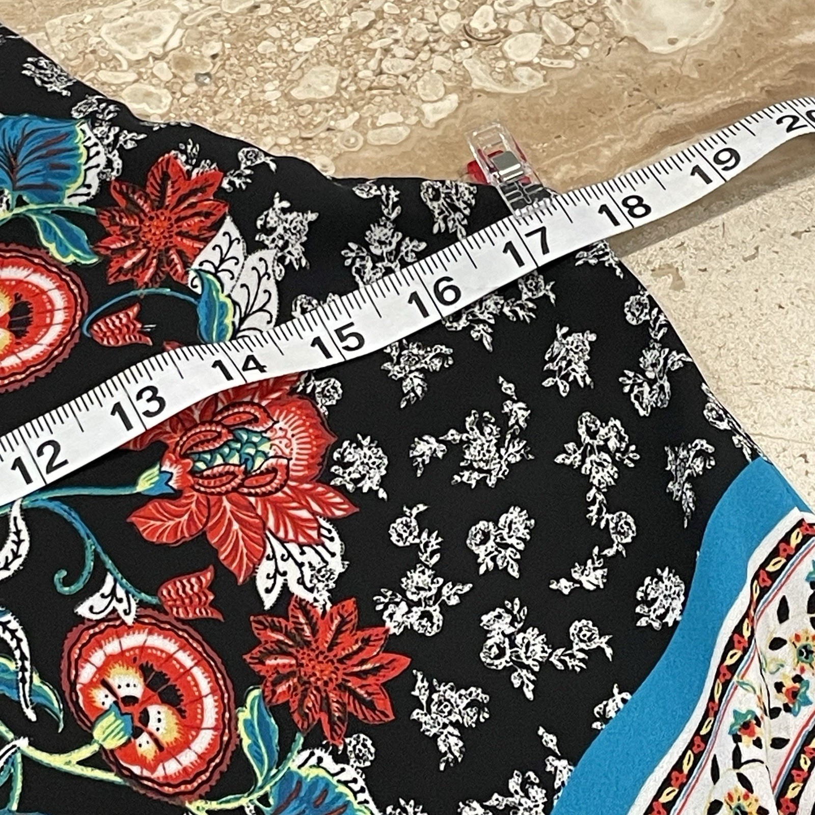 BCX Boho Cami Tank Top black floral SEMI SHEER Small Travel High Neck STrappy