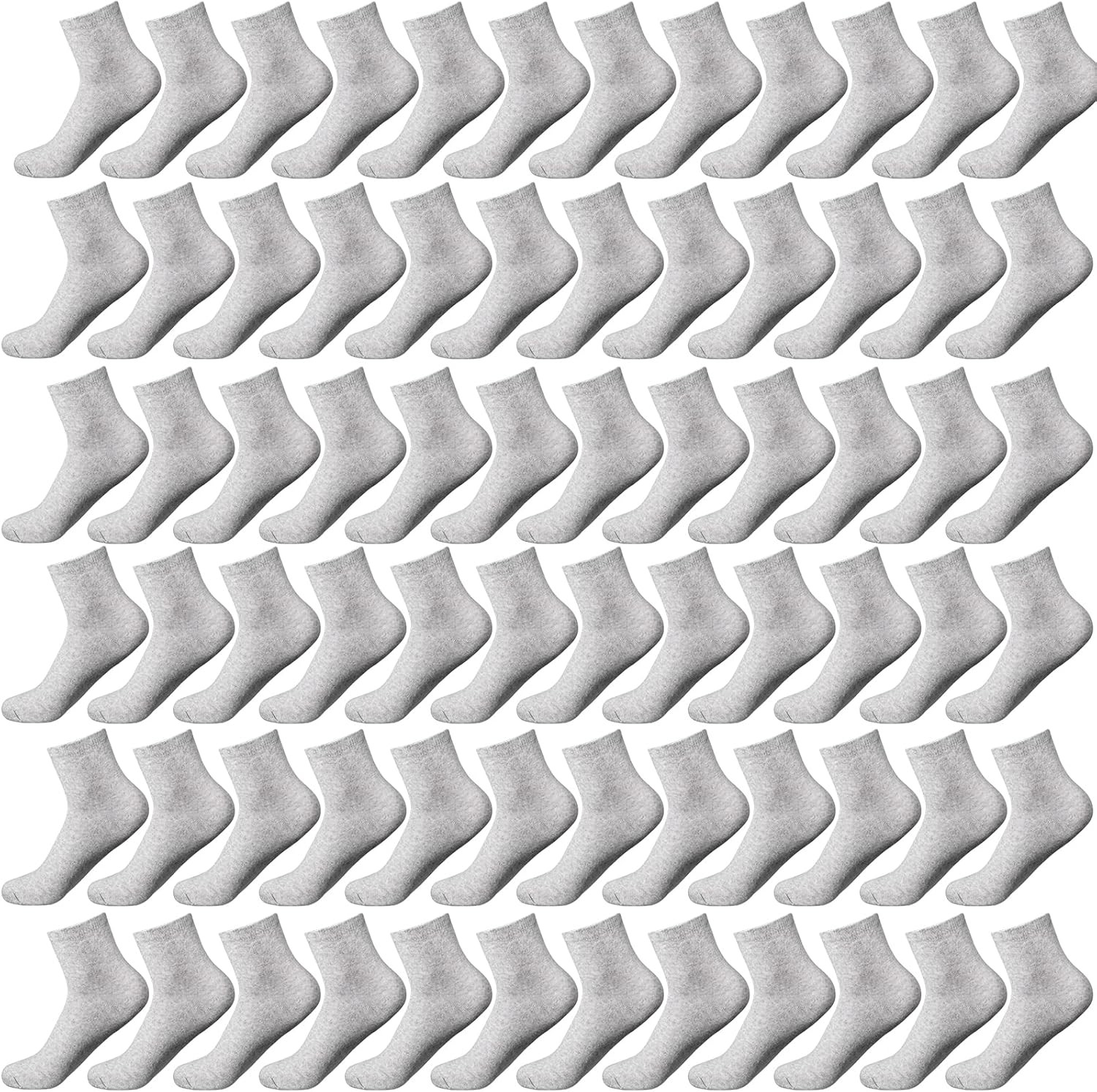 Tigeen 72 Pairs Quarter Ankle Sock Sport Ankle Socks Bulk Adult Unisex Cotton So