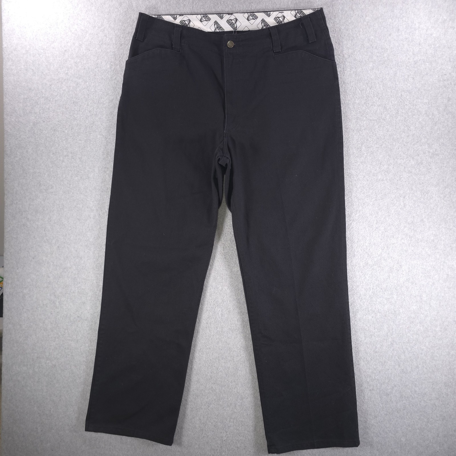 Ben Davis Original 694 Black Cotton Baggy Casual Workwear Pants Mens 38 (36×32)