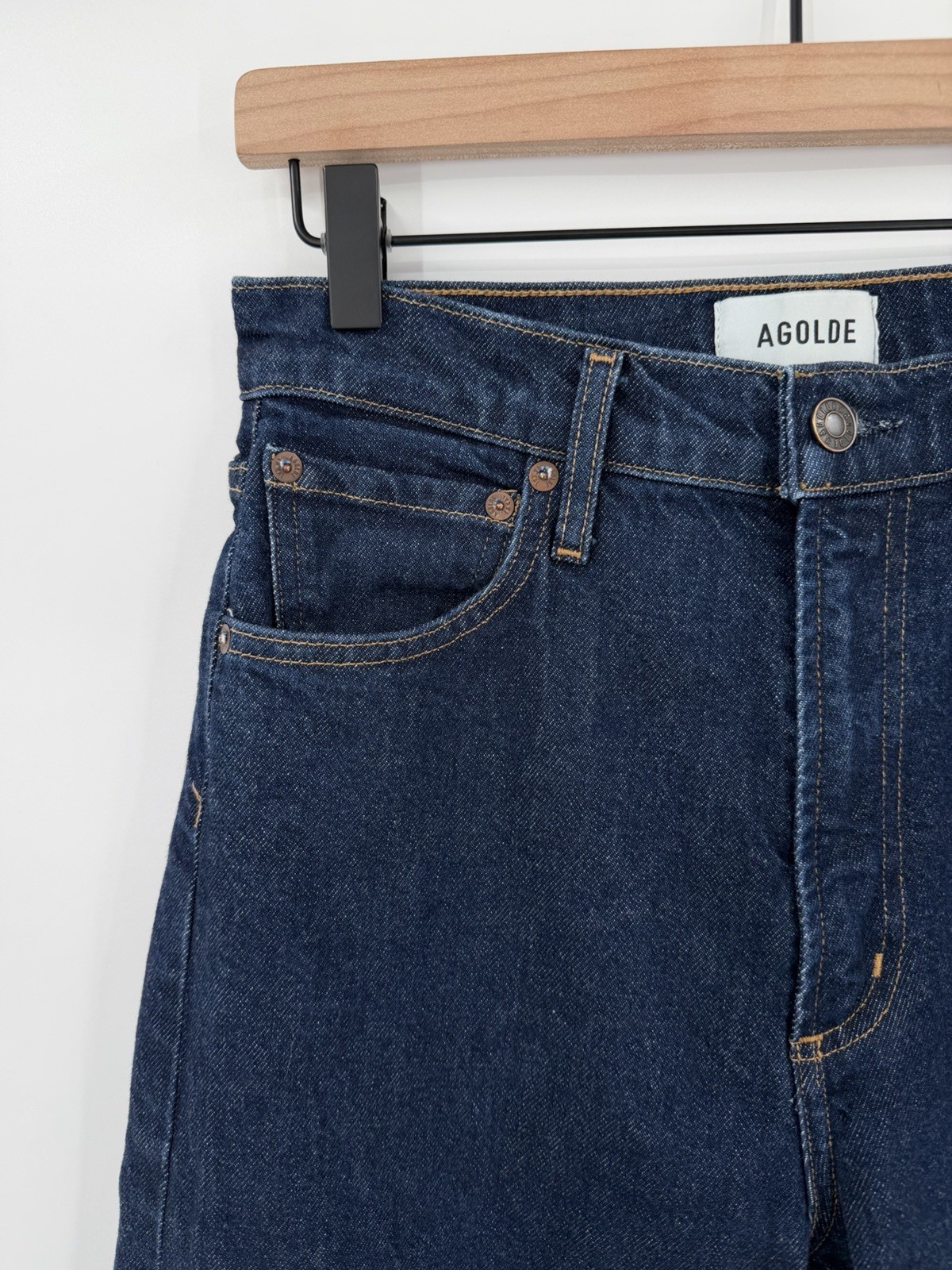 Agolde Ren High Rise Wide Leg Jeans Women’s 27 Blue Denim Stretch A200C-1854