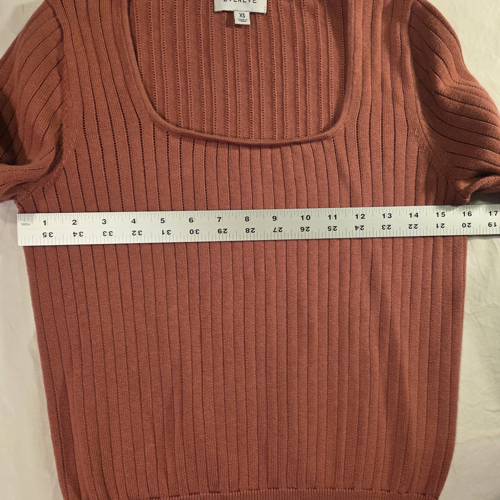 Evereve Kaia Knit Sweater Lightweight Scoop Neck, Women’s Size XS, Salmon Pink