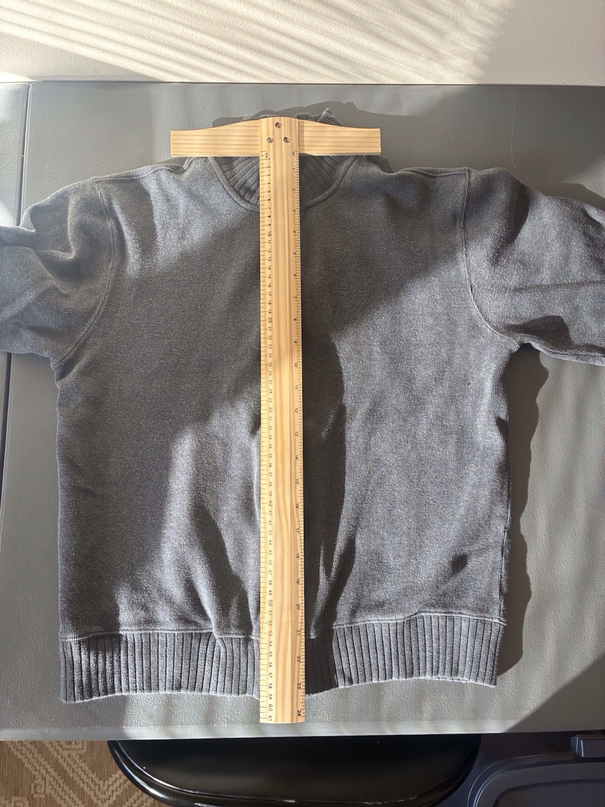 Old Navy Men’s Full Zip Sweater Black Gray Cotton Stand Collar Size M