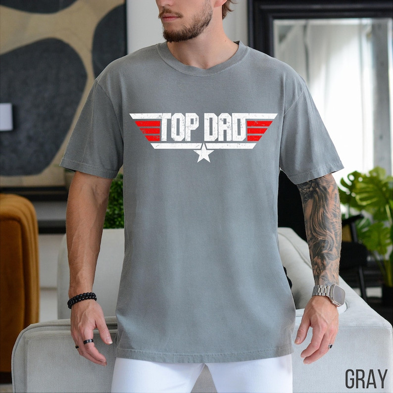 Top Dad Shirt, Comfort Colors® Top Dad TShirt, Maverick Gift, Movie Night Tee