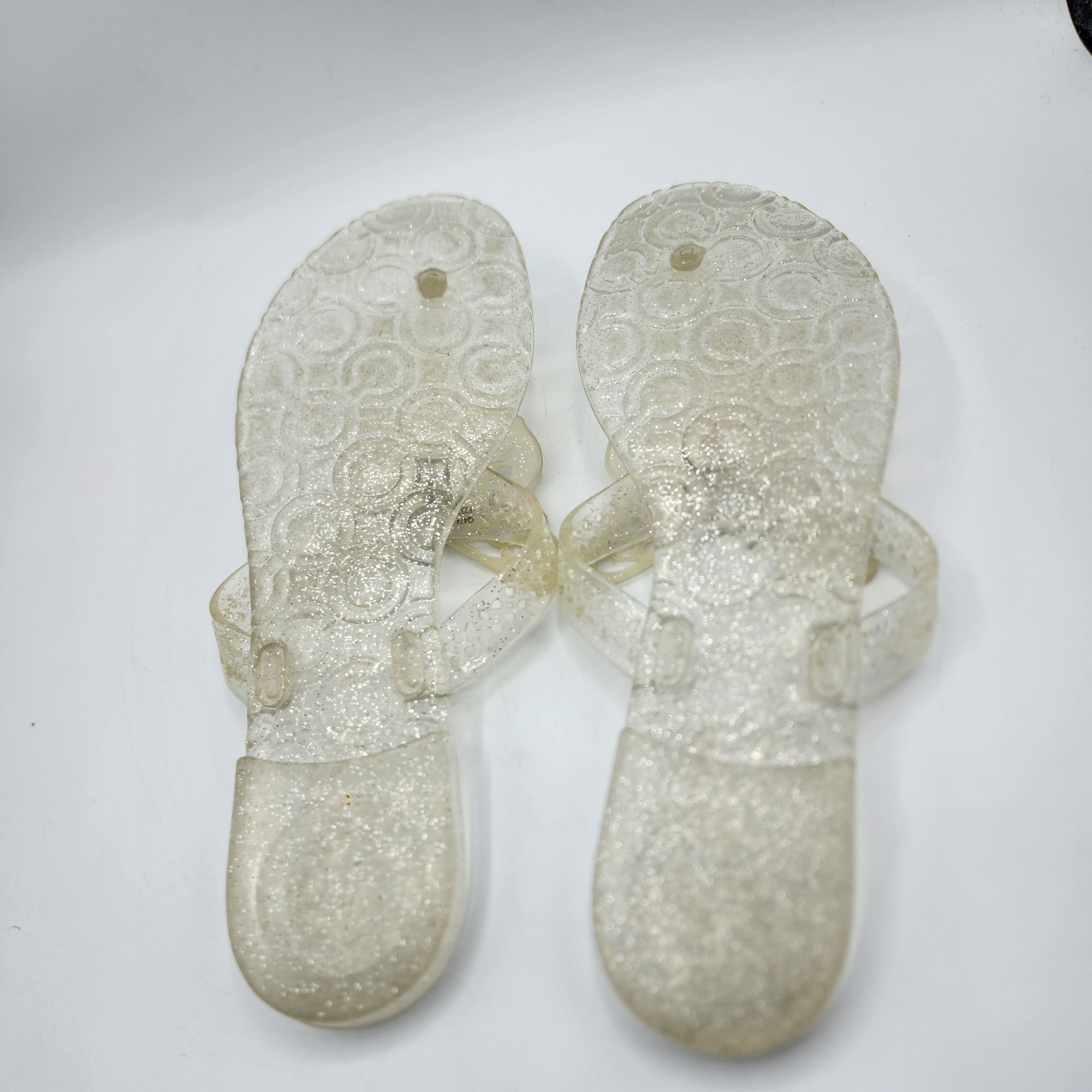 Y2K Coach Pasarella Jelly Butterfly Embellished Flip Flop Sandals Size 10
