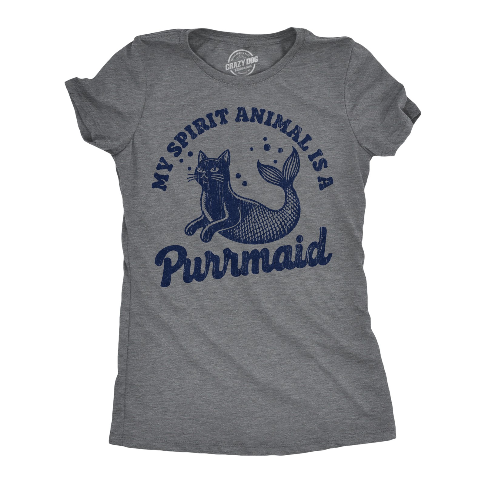 Womens Funny T Shirts My Spirit Animal Is A Purrmaid Sarcastic Kitten Graphic