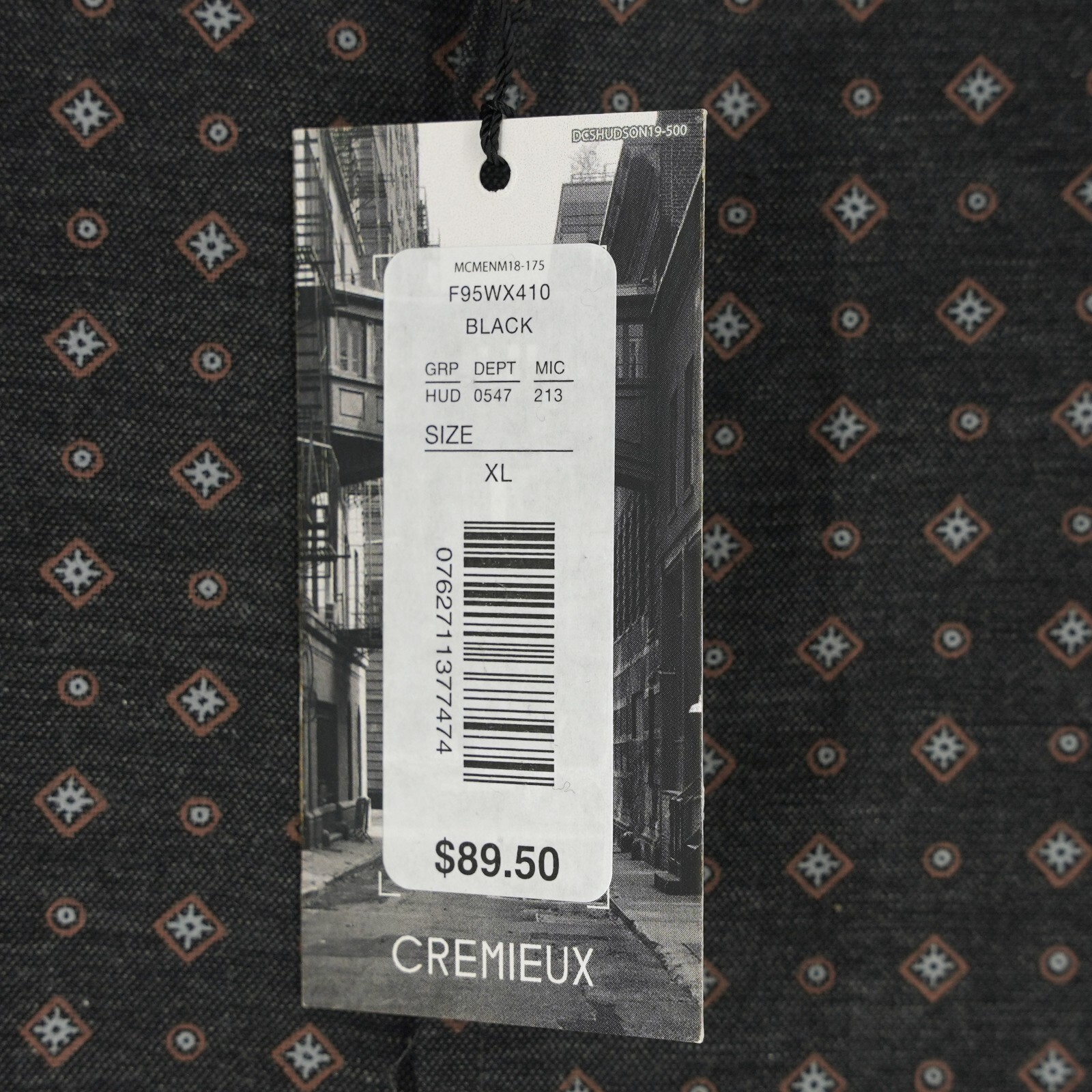 Cremieux Tessitura Monti Men’s Long Sleeve Shirt XL Black Brown Gray NWT $89.50