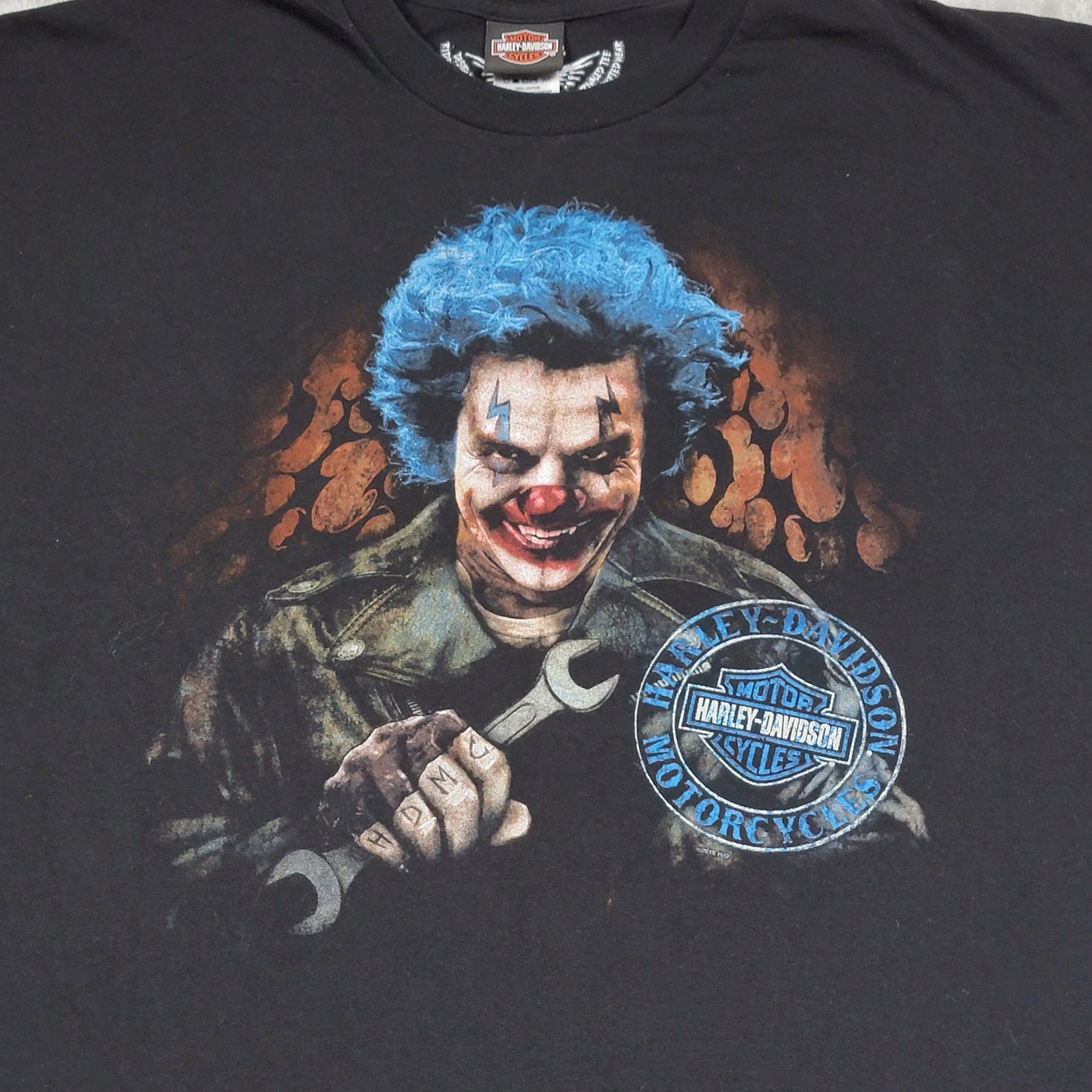 Harley Davidson Evil Clown Joker Biker Tuscon AZ Military 2015 Men’s 3XL XXXL