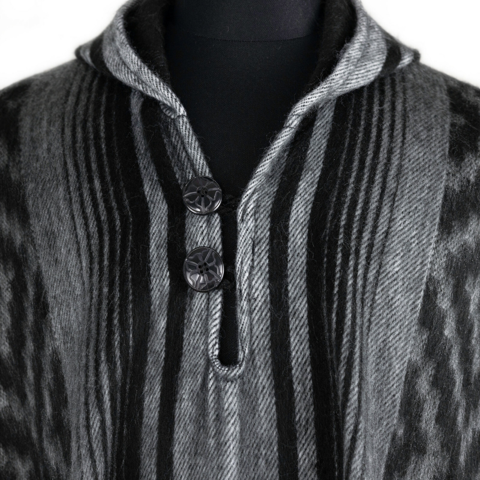 Lightweight BABY ALPACA Wool Hooded Poncho Pullover UNISEX Handmade in Ecuador
