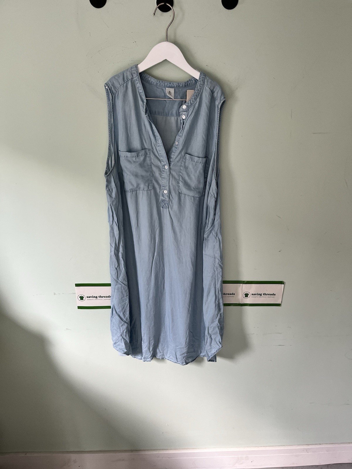 Women’s H&M Blue Denim Maternity Dress, Mama Range, Size L Uk 14/16 🍃Charity🍃