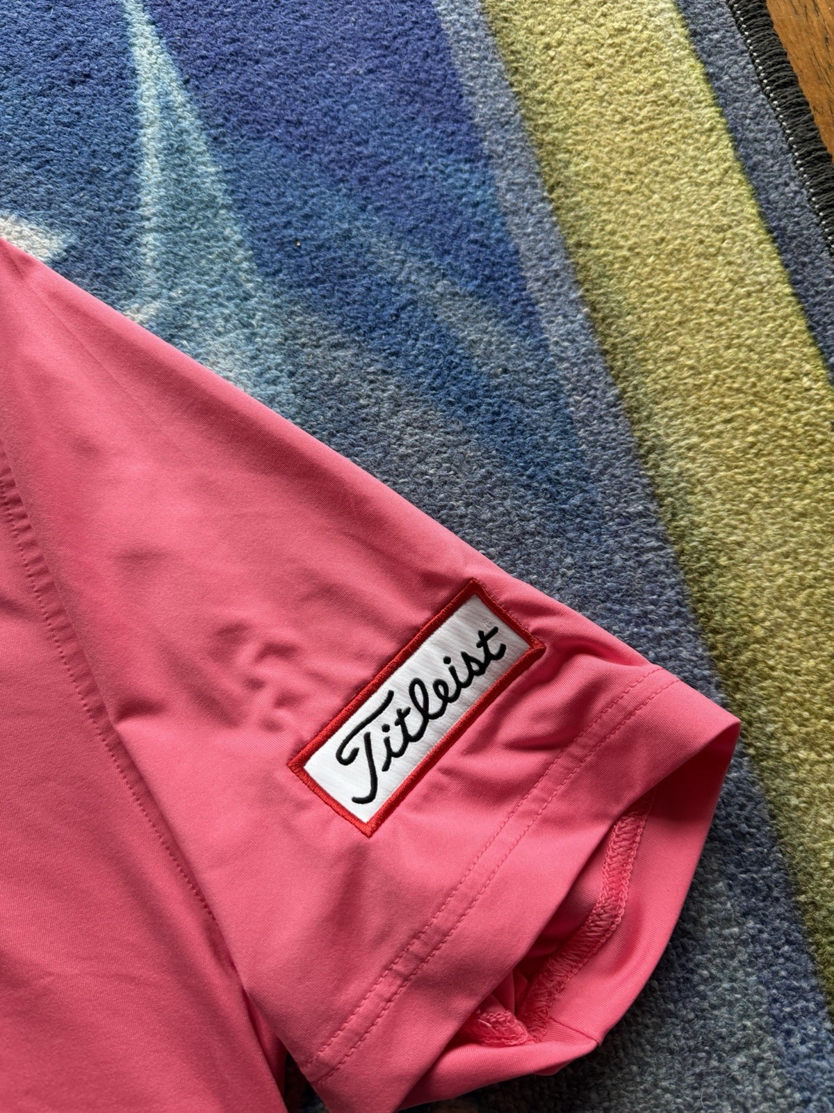 FootJoy Titleist Polo Shirt Mens Medium Pink Golf Performance Preppy Logo