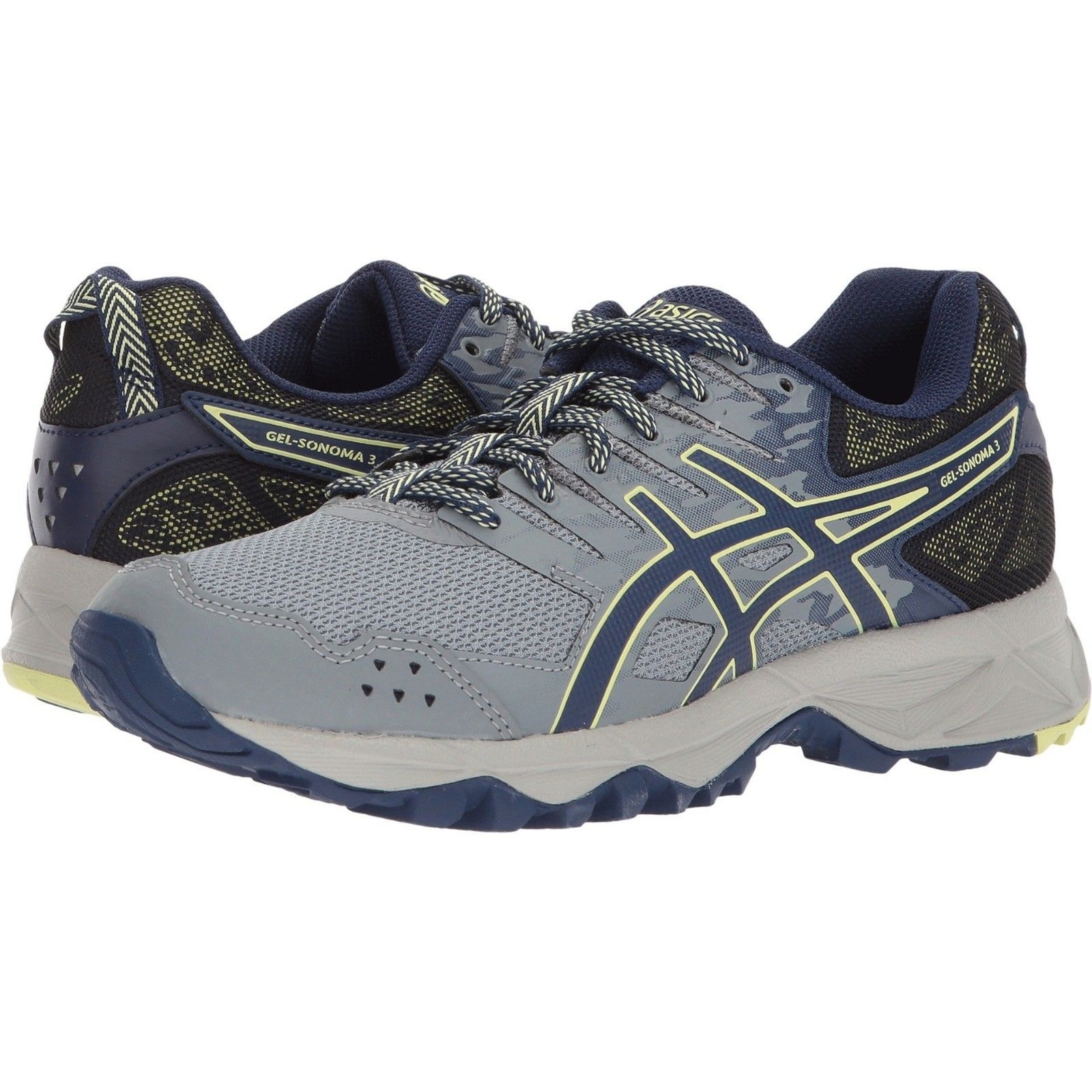 ASICS Women’s Gel-Sonoma 3 Trail Running Shoes Grey/Blue/Lime Size 6 B(M) US