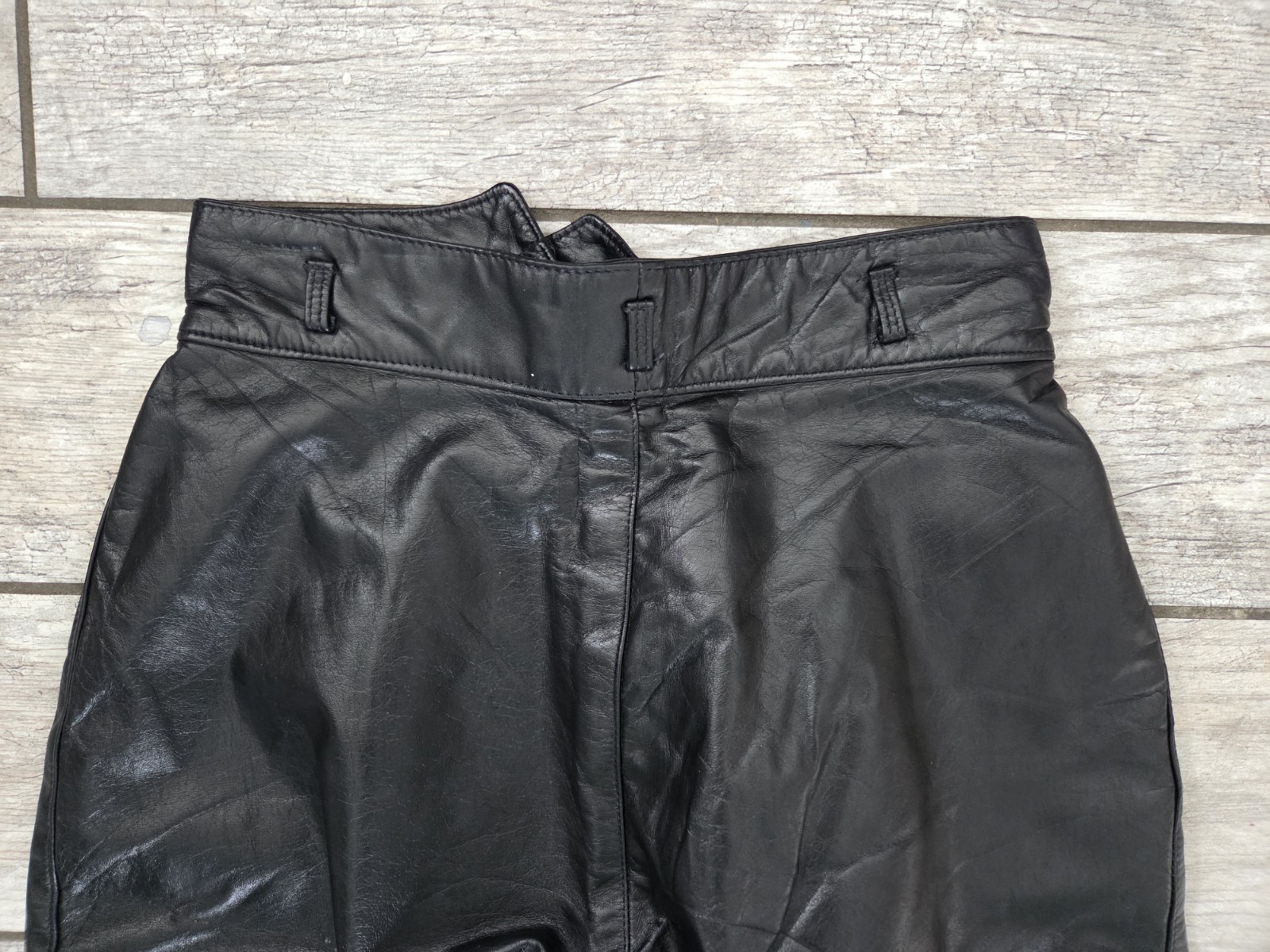 Vintage Deja Vou Designs High-waisted Black Leather Pants Womens M Biker Western