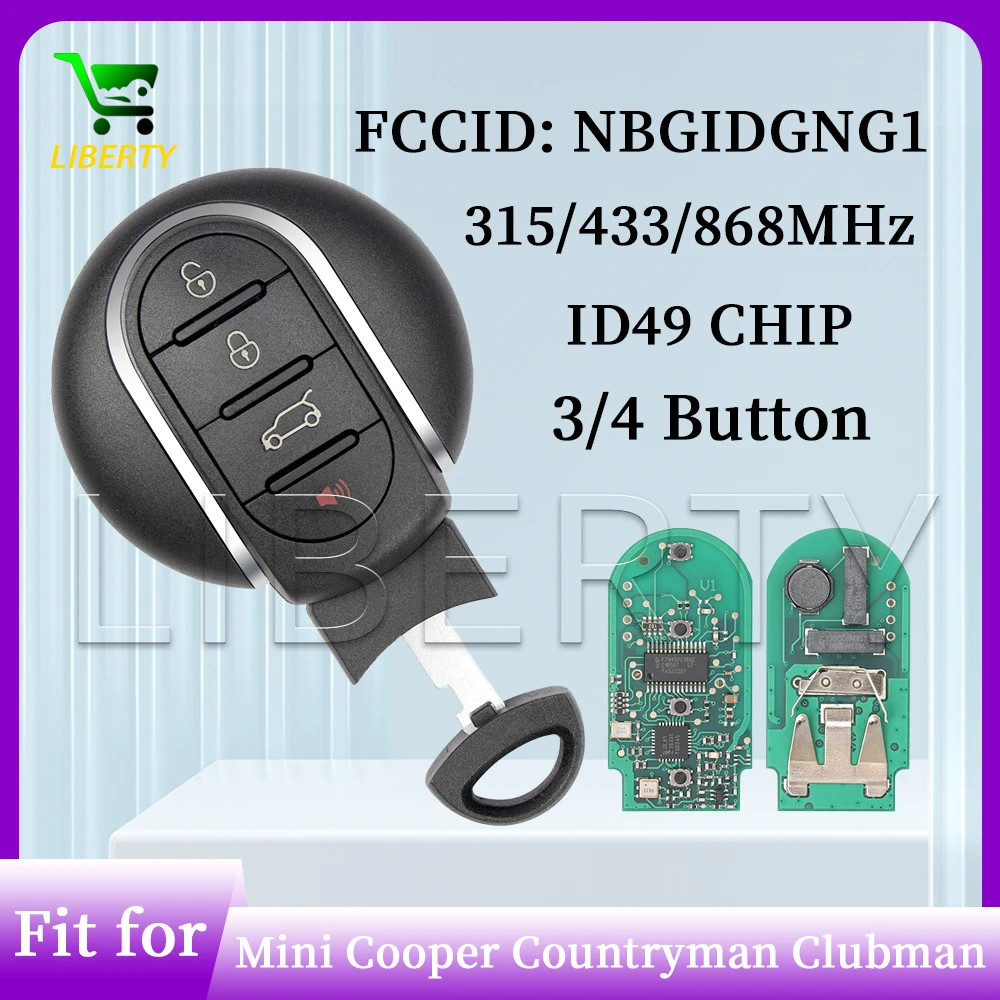 NBGIDGNG1 315/433/868MHz 49Chip Keyless Smart Remote Card Key for Mini Cooper