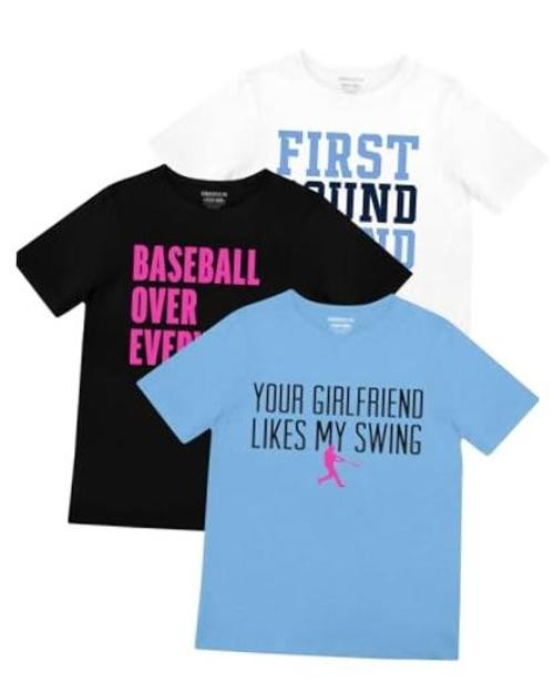 First Round Bound Youth T-Shirt Bundle for Boys Sizes Youth S-XL Small