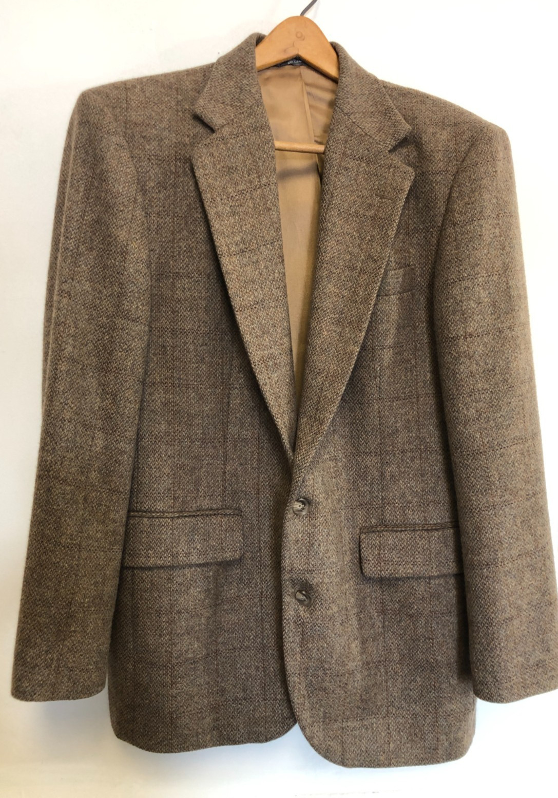 VTG Haggar Imperial 40R Brown Plaid Tweed Wool Sport Coat Jacket Blazer