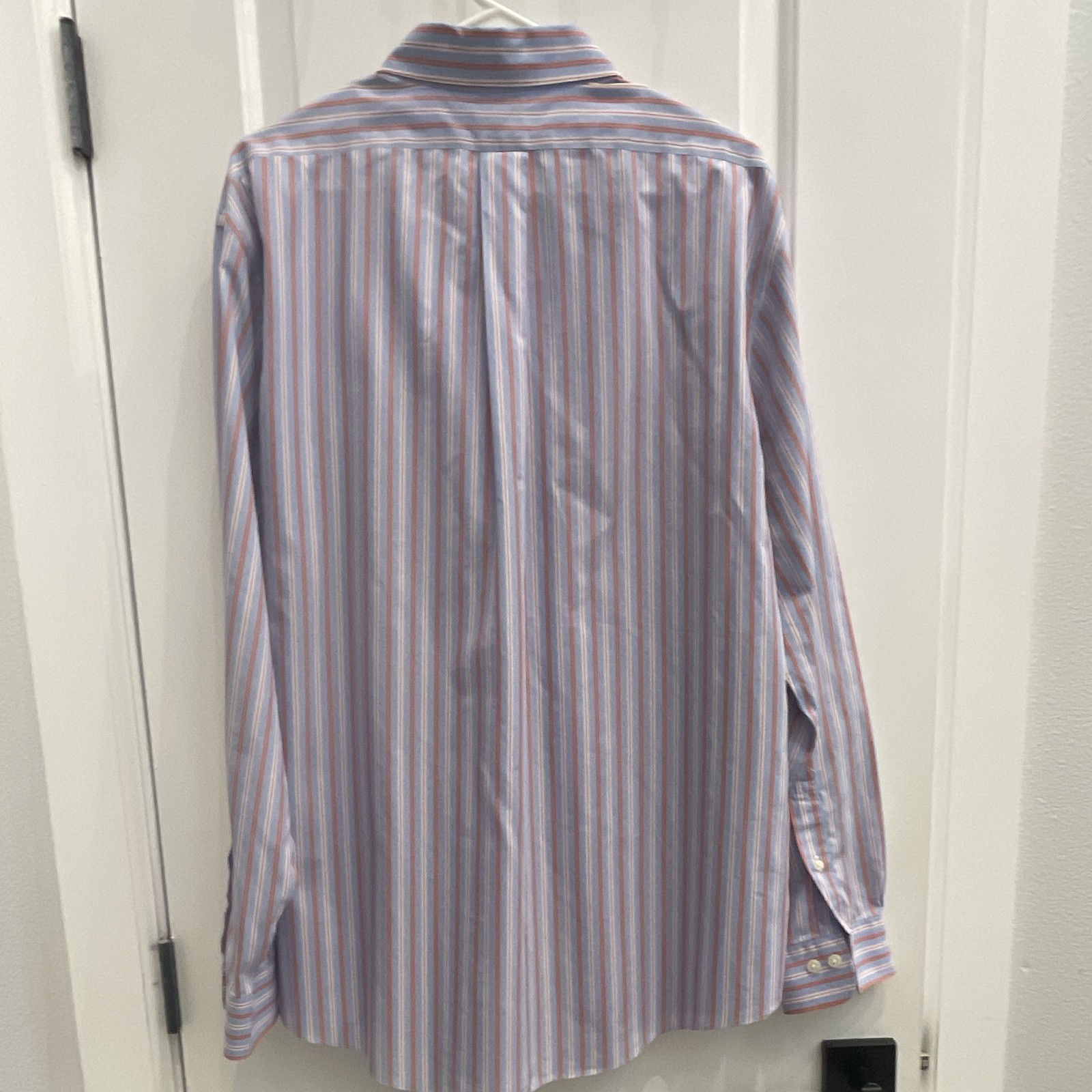 Brooks Brothers 1818 Regent XL Blue/Orange/White Striped Cotton Dress Shirt