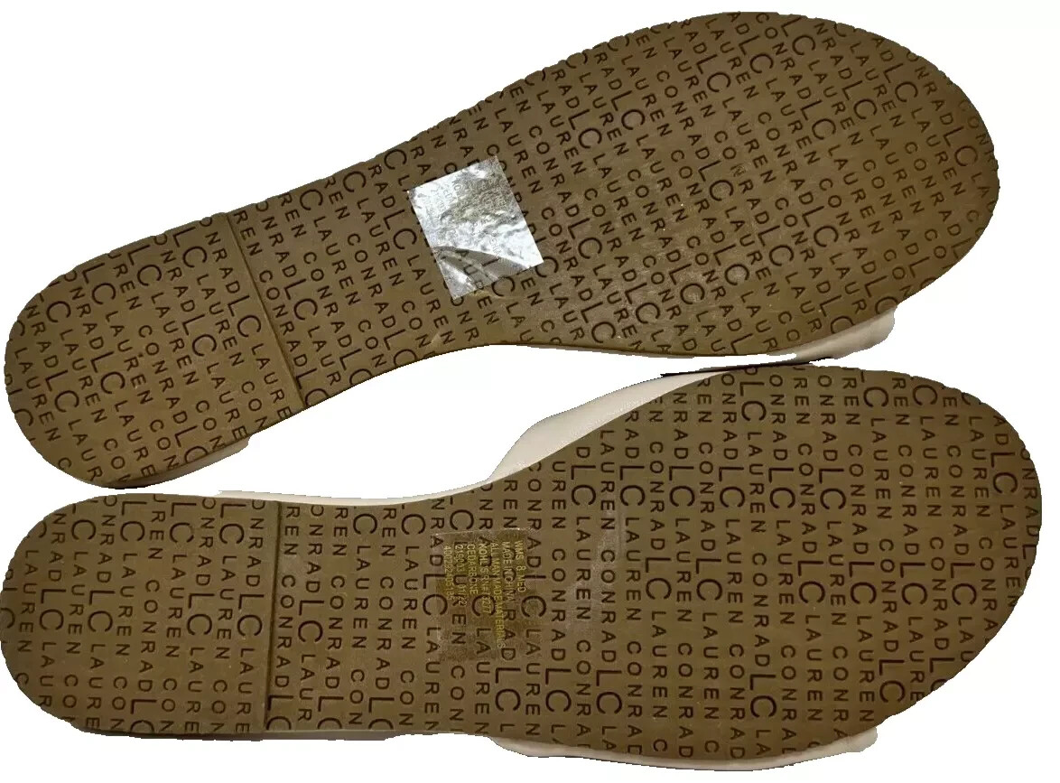 LC Lauren Conrad Women’s Cedar Knotted Slip On Slide Sandals Bone Size:10 141Q