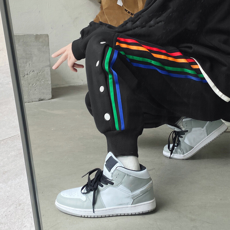 Man Casual Joggers Cargo Pants Sweatpants Trousers Streetwear Color Embroidery