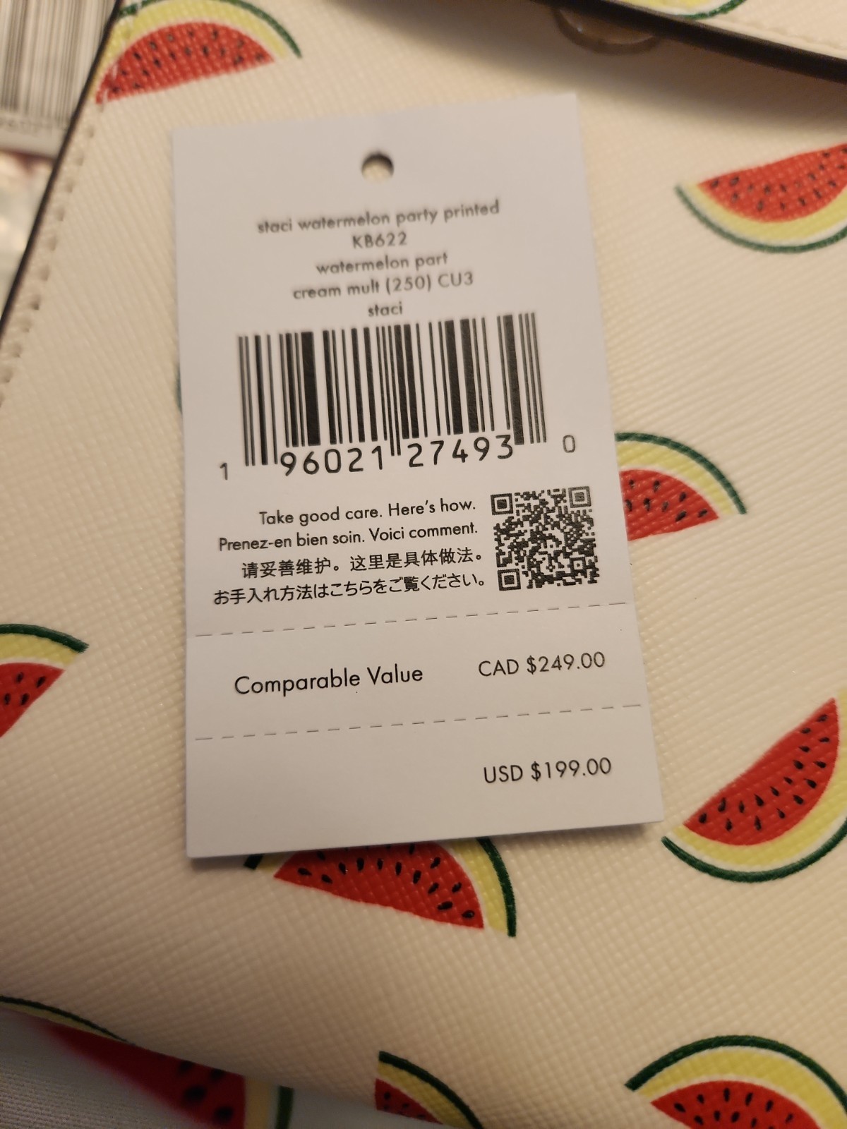 Kate Spade Staci Watermelon Party Phone Crossbody Bag Nylon Tote Set Retired NWT