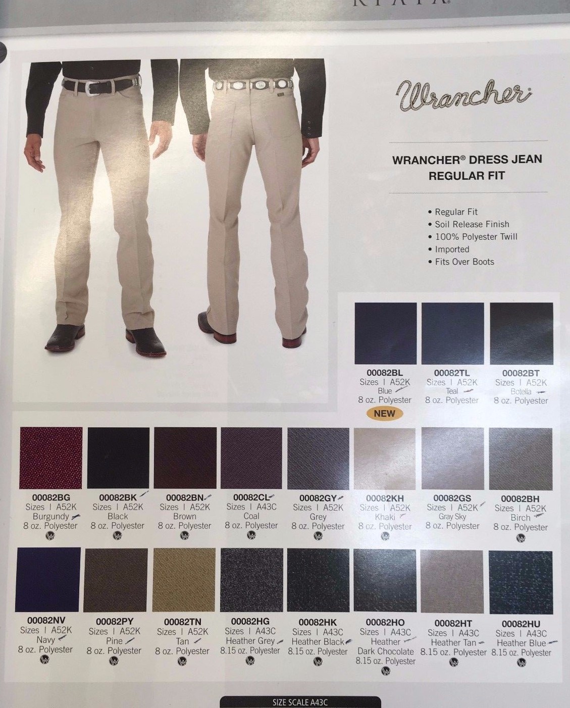 Men’s Wrangler® Wrancher Navy 82NV Dress Pants Sizes (28-50)