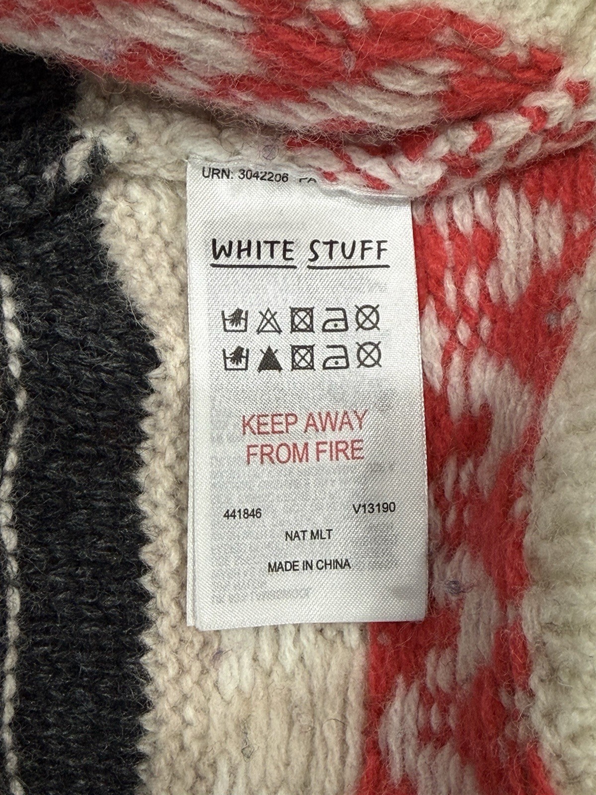 White Stuff Fair Isle Lambswool Jumper UK 14 Blue Nordic Pattern Wool Blend