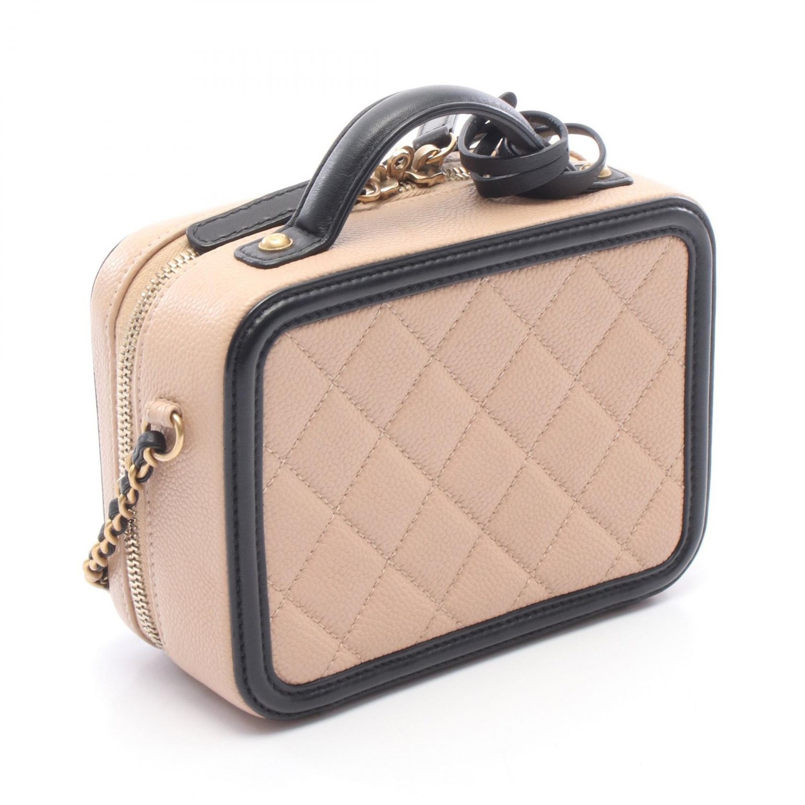 CHANEL CC Figley Small Vanity 2WAY Shoulder Bag A93342 Calfskin leather GHW