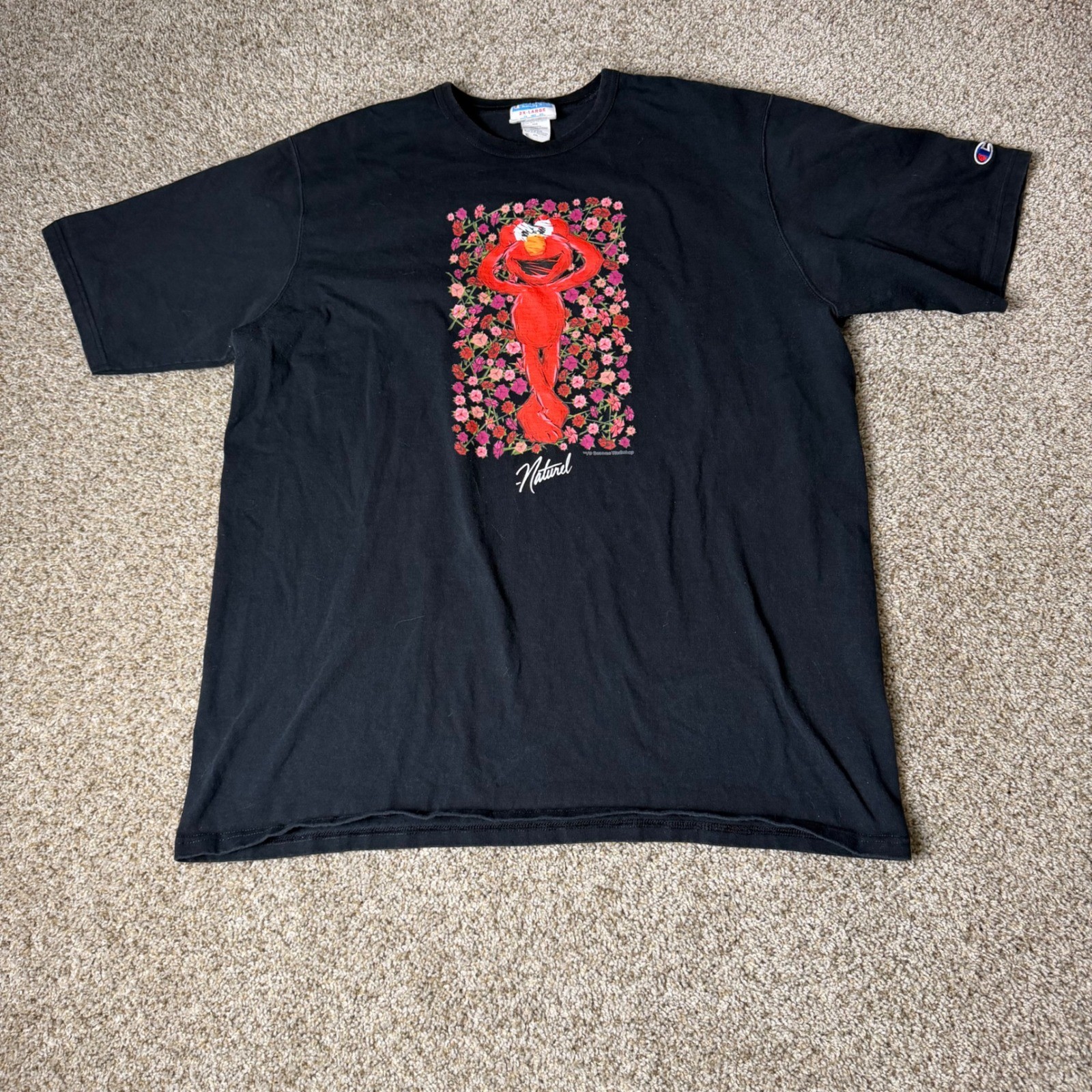 Champion Naturel Sesame Workshop Elmo Flower Graphic T-Shirt Black XXL