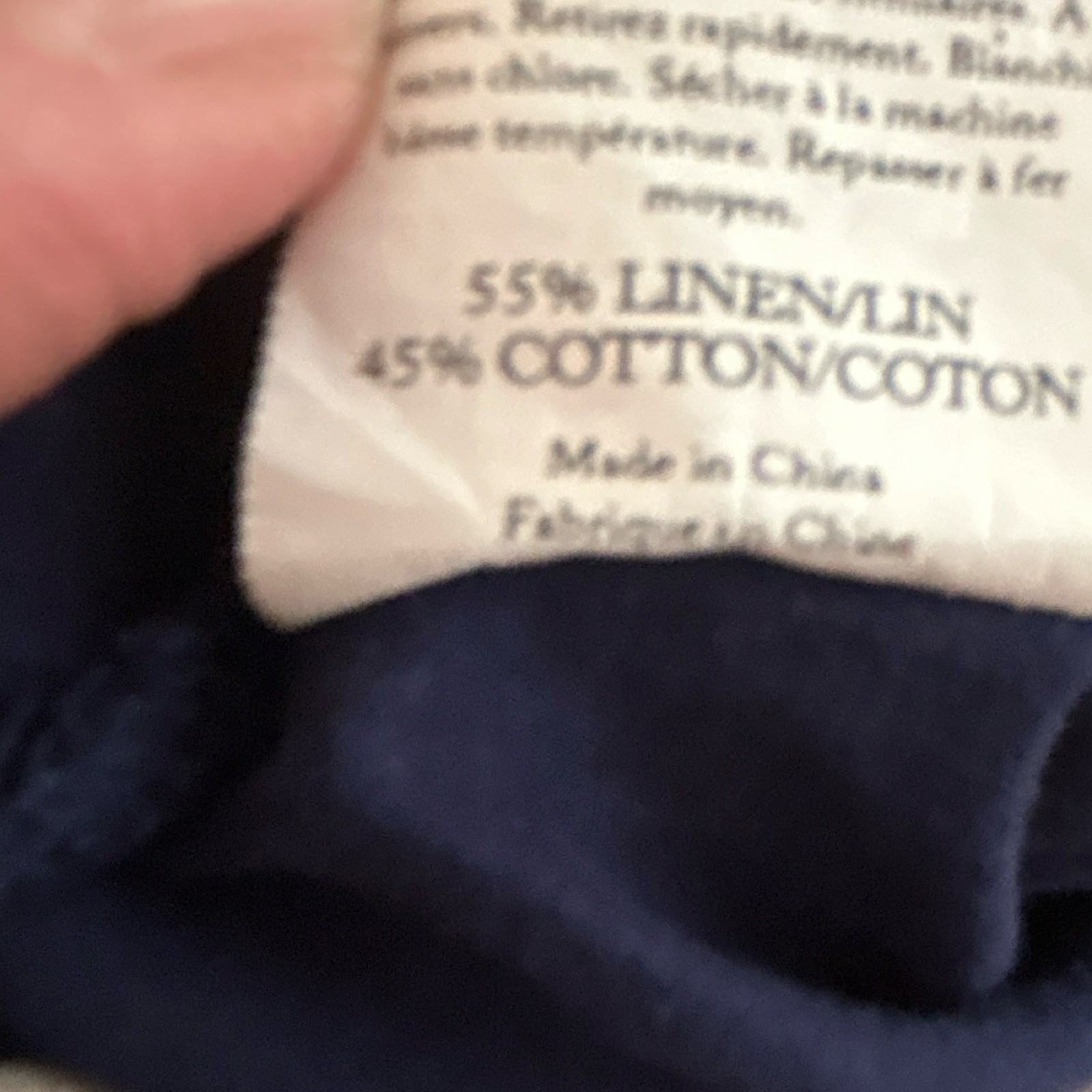 Cre Coton Women’s Blue Solid Woven Linen/Cotton Boat Neck Shift Pockets XL