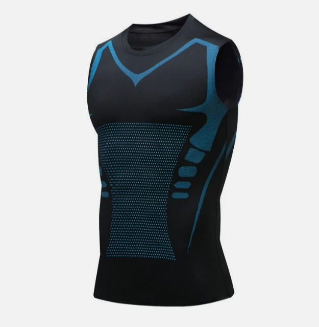 Men Compression Shirt Version Ionic Shaping Sleeveless Vest Sport Tank Top S-2XL