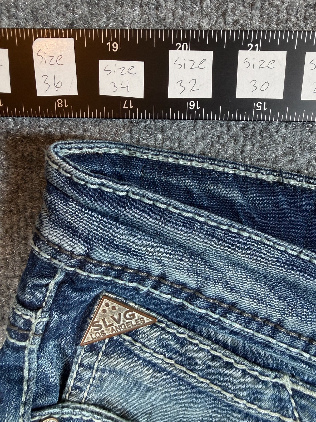 BKE Buckle Salvage Mayhem Bootcut Jeans Mens 34 (36×32) Blue Denim Regular Fit